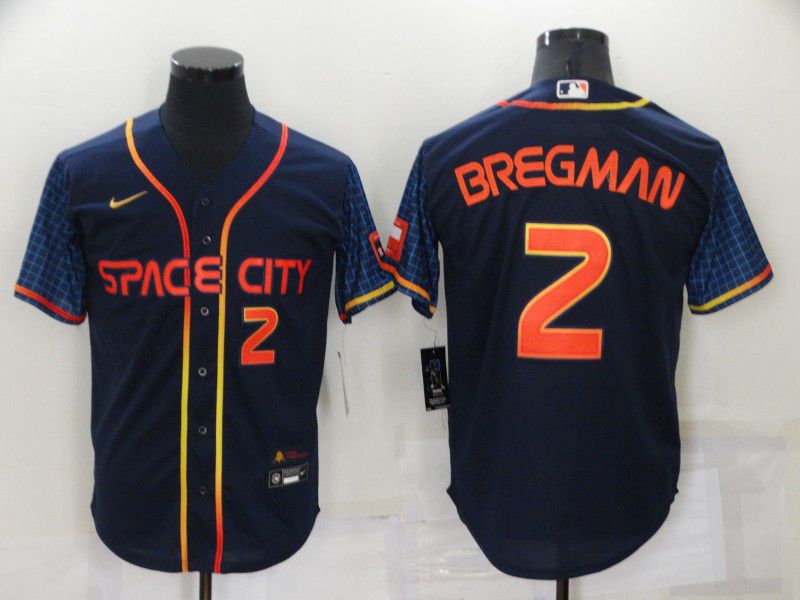 Men Houston Astros #2 Bregman Blue City Edition Game Nike 2022 MLB Jersey